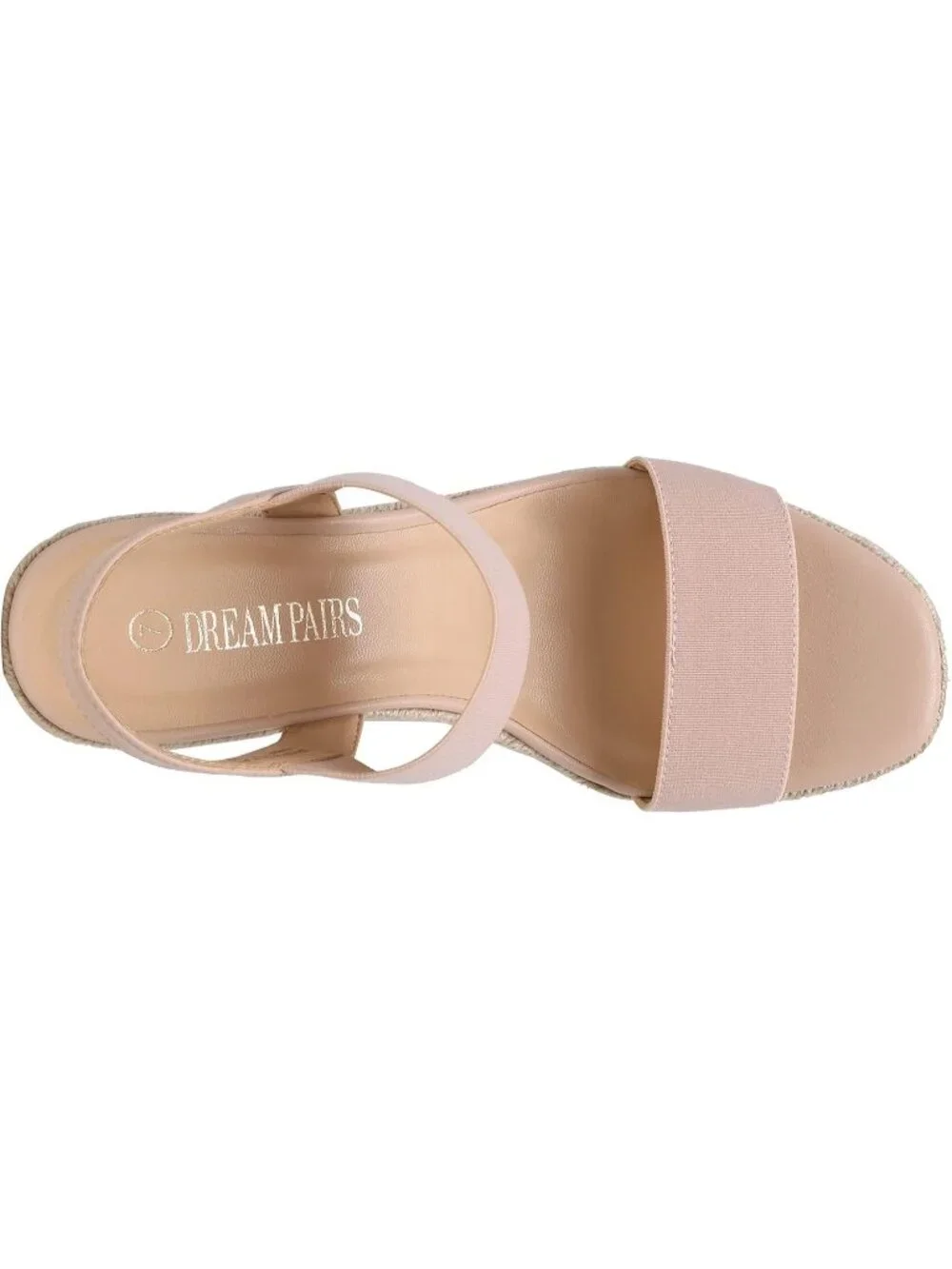 Dream Pairs Women's Blush Open Toe Elastic Ankle Strap Wedge Platform Sandals
